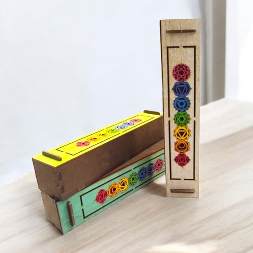 Porta Sahumerio Caja 7 Chakras Colores Varios