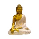 Buda Dorado Manto Blanco 40cm