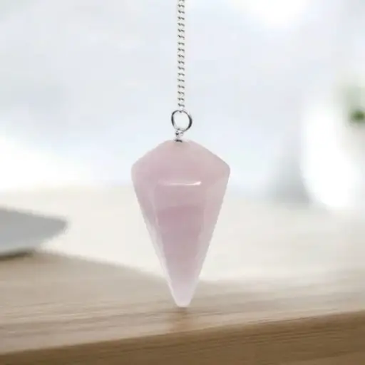Péndulo Gema Cuarzo Rosa