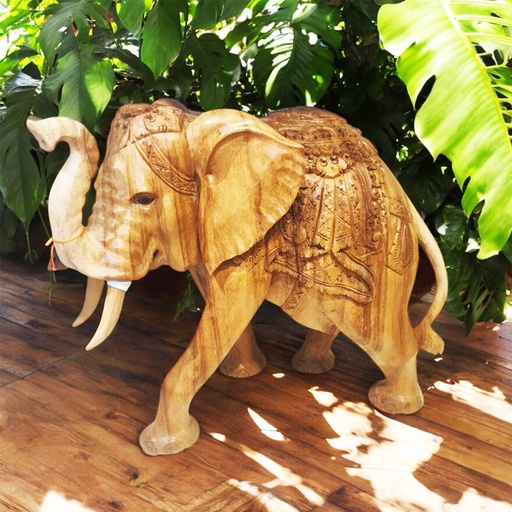 Elefante Talla Madera 55x50cm