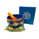 Set Caja Cuenco Celete + Zafu 7 Chakras 12,5cm con Baqueta de Felpa ( Septimo Chakra)