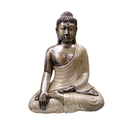 Buda Resina Meditando Plateado 40cm