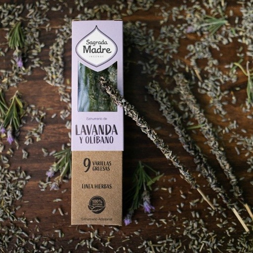 Sahumerio Sagrada Madre 9v Lavanda y Olibano x9u