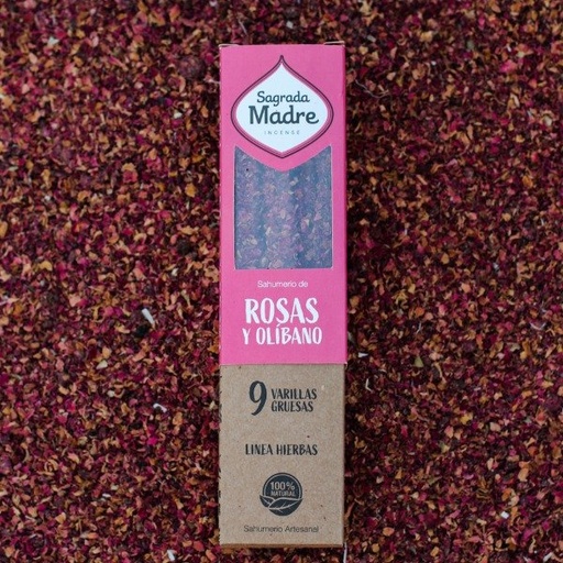 Sahumerio Sagrada Madre 9v Rosas y Olíbano x9u