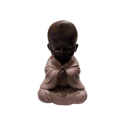 [ART101132] Buda Bebe Negro Tunica Gris 14cm