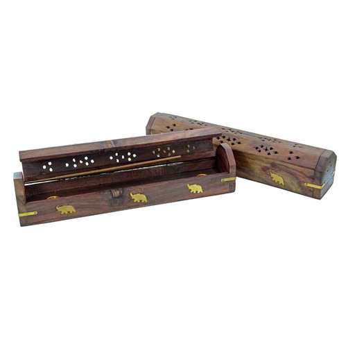 Porta Sahumerio Madera y Bronce Modelos Varios 30x5.5cm