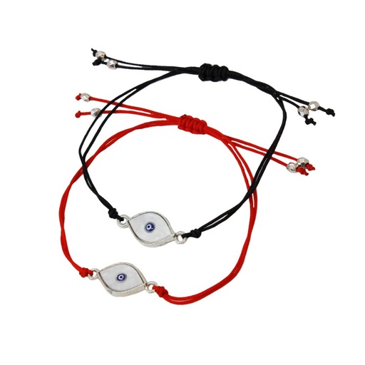 Set Pulseras Hilo Roja y Negra con Ojo Turco