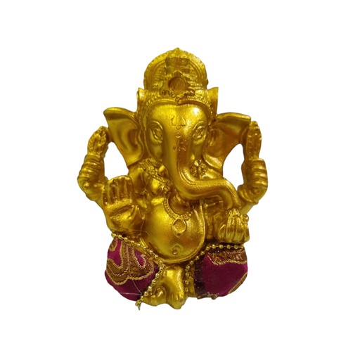 Ganesha Dorada Pantalon Tela Fucsia 7cm