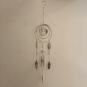 Movil Metal con Llamador de Angeles Espejado Arbol y Hojas 95cm