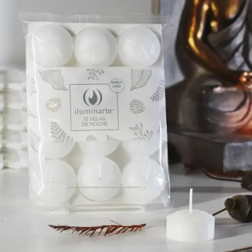 [7798081510503] Vela de Noche Blanca x12u, Iluminarte