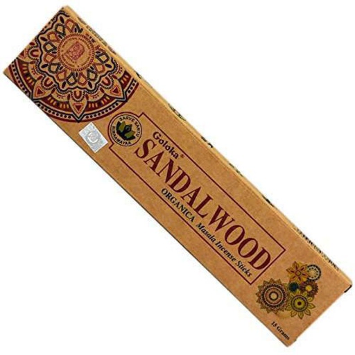 Sahumerio Goloka Orgánico Sandalwood x15g