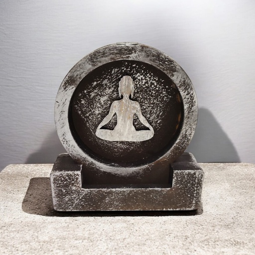 Cascada de Humo Redonda Buda Plateado