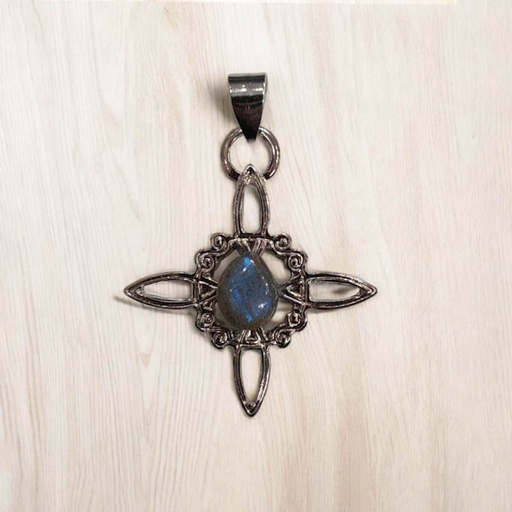 Dije Nudo de Brujas Mediano Labradorita Rolada