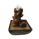 Fuente de Agua Chica Tres Pisos con Esfera de Vidrio con Luz Led