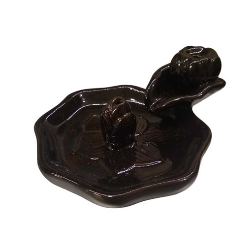 [7799032017218] Cascada de Humo Negra con Flor 12.5x10.5cm