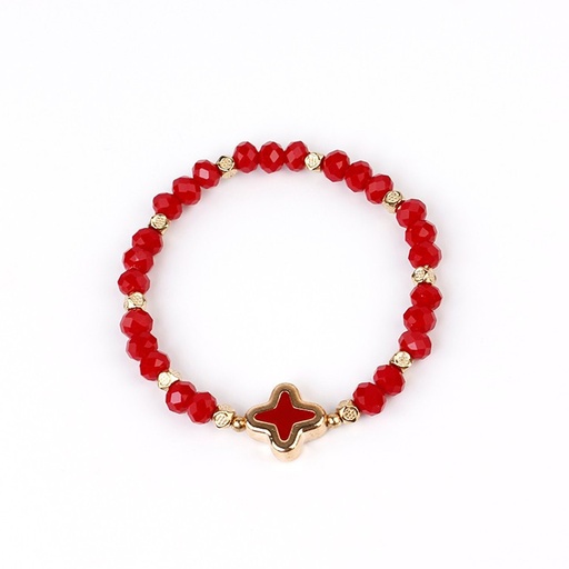 [91253] Pulsera Elastica Roja con Cruz