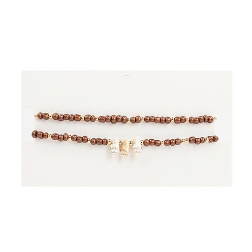 [102765] Set Tobilleras Three Shells Cobre