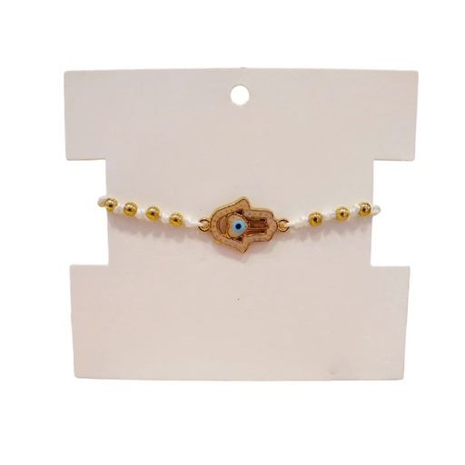 [¨62327] Pulsera de Hilo Blanca Mano de Fatima