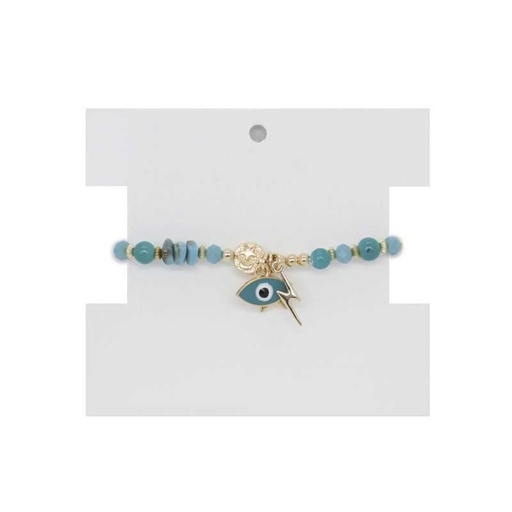 Pulsera Turquesa con Estrella, Ojo Turco, Rayo y Luna