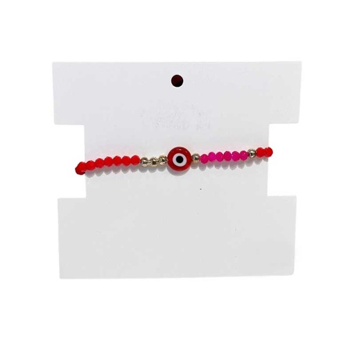 Pulsera Ojo Turco Rojo y Fucsia