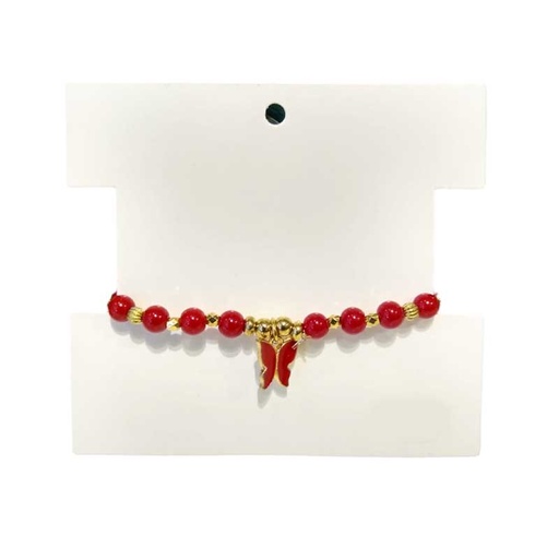 Pulsera Roja con Mariposa