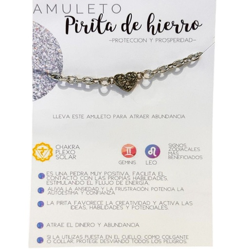 Pulsera Gema Corazon con Pirita