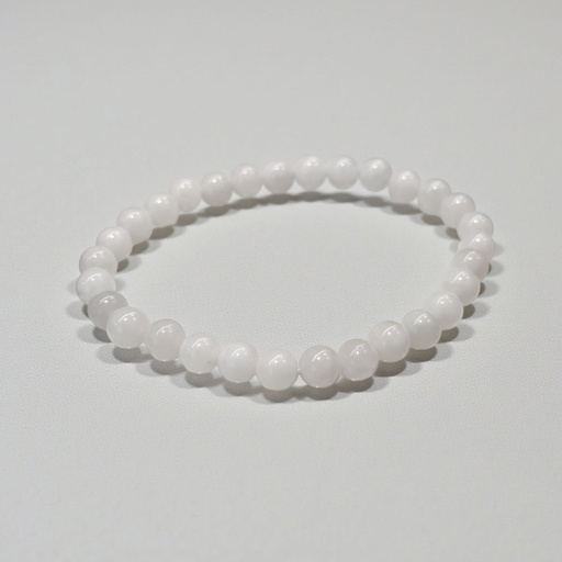 Pulsera Gema Cuarzo Blanco Esferas 6mm