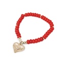 Pulsera Roja con Corazon Dorado