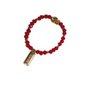 Pulsera Roja con Corazon y Love Dorado