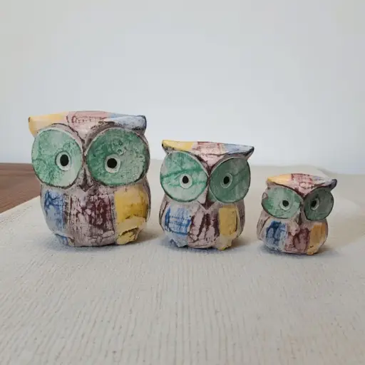 Buho Madera Tricolor 8cm