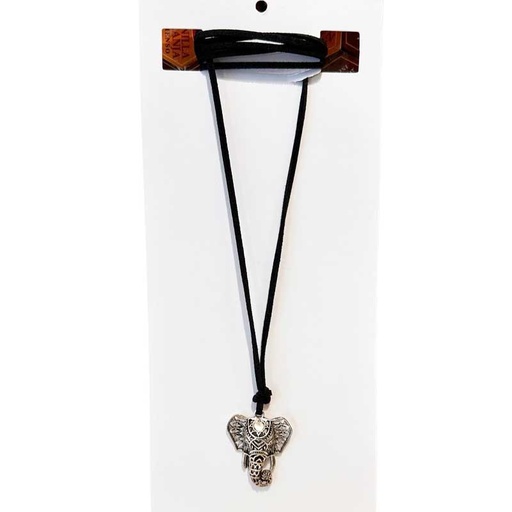 Collar Negro con Elefante