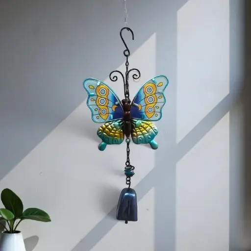 Movil Metal Mariposa Azul con Campana 35cm