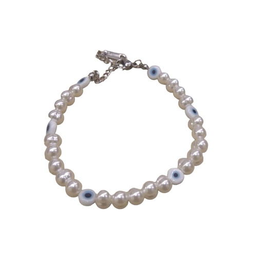 Pulsera Blanca con Ojo Turco