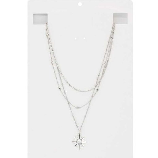 Collar Tres Cadenas Estrella con Strass