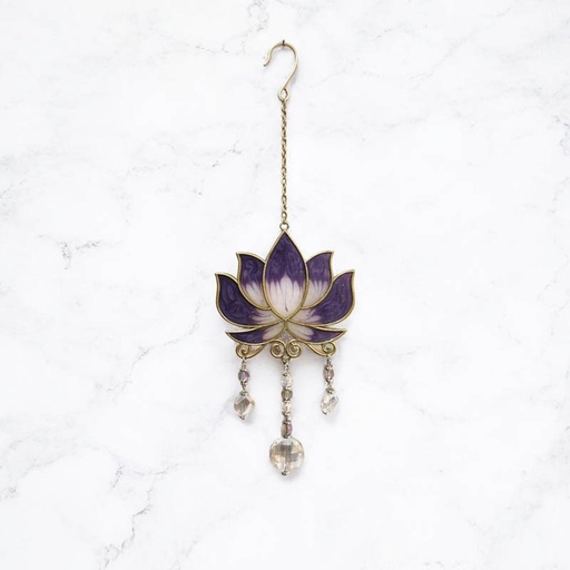 Movil Metal Flor de Loto Violeta 36cm