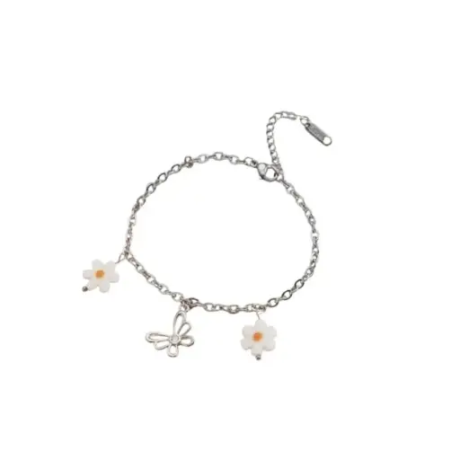 Pulsera Trendy Margaritas y Mariposa