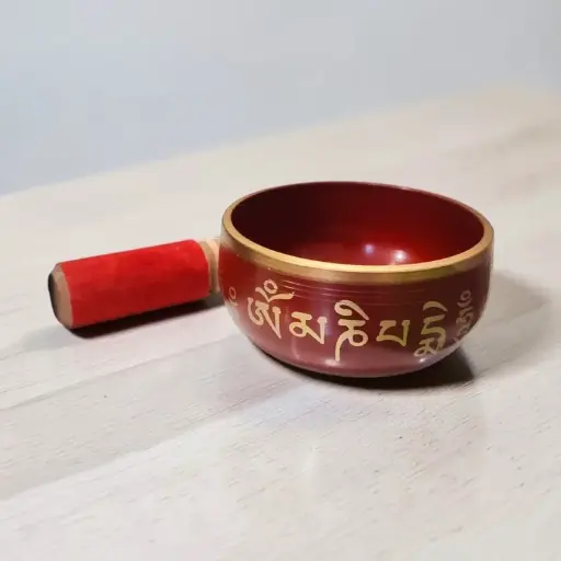 Cuenco Tibetano 9cm Rojo Mantras