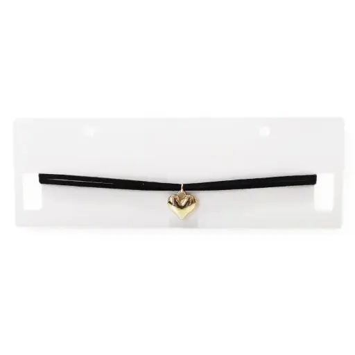 Choker de Gamuza Heart Dorado