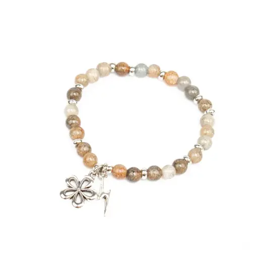 Pulsera Elastica Silver Flower