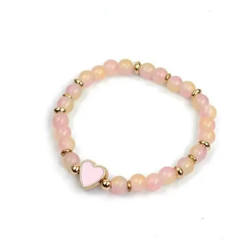 [97195] Pulsera Elastica Corazon Cute Rosa