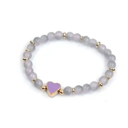 [97195] Pulsera Elastica Corazon Cute Violeta