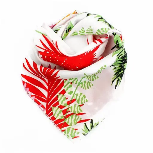 Pañuelo Tropical White 70x70cm