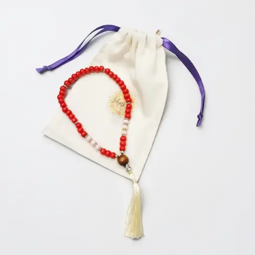 Japa Mala con Bolsa 45 Cuentas con Dije y Strass Colores Varios
