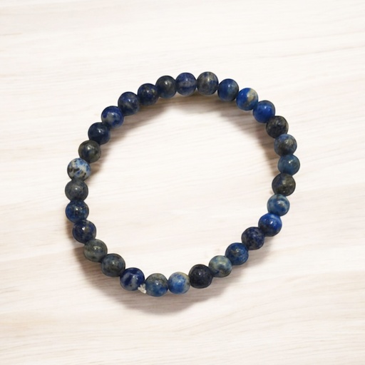 Pulsera Gema Lapislazuli 6mm Elastica
