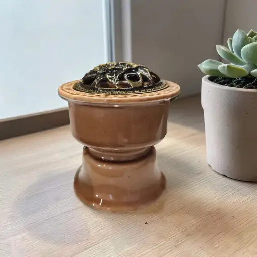 Hornito Cermica Camel Tapa Metal Calada 11.5cm