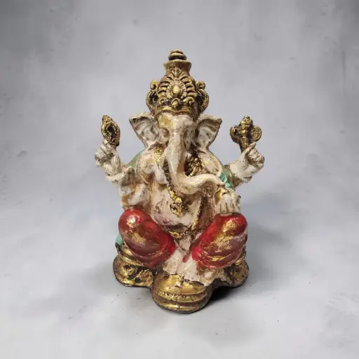 Ganesha Blanco con Manto Colores 16cm