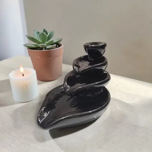 Cascada de Humo Tres Niveles Negra