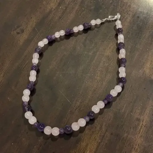 Collar Gemas Amatista y Cuarzo Rosa