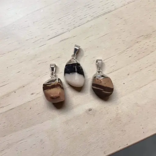 Dije Gema Jaspe Cebra Electroplate