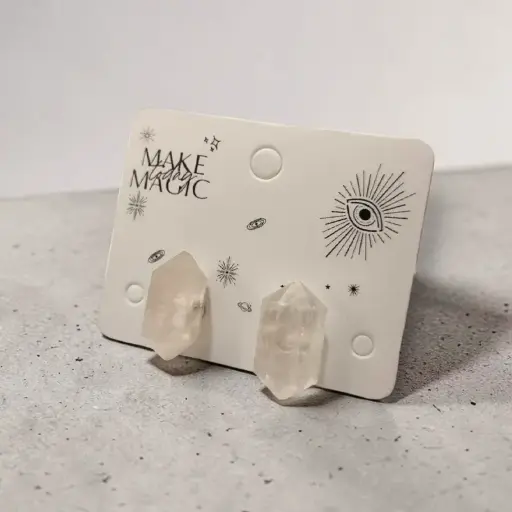 Aros Gema Cuarzo Rosa Facetada